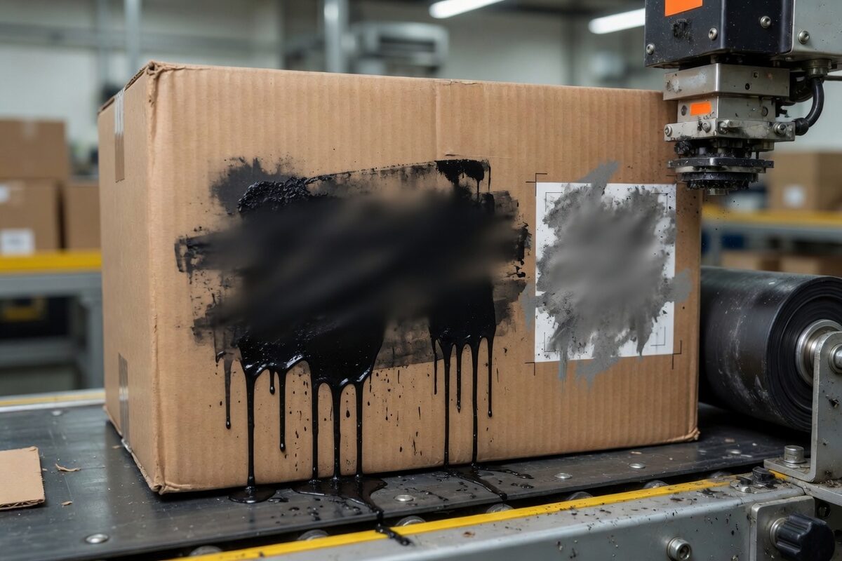 A barcode whose bars are smeared together